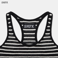 SMFK Vintage School Striped Knit Vest Black | MADA IN CHINA