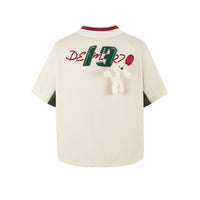 13DE MARZO Vintage Tennis Polo T-shirt Whisper White | MADA IN CHINA