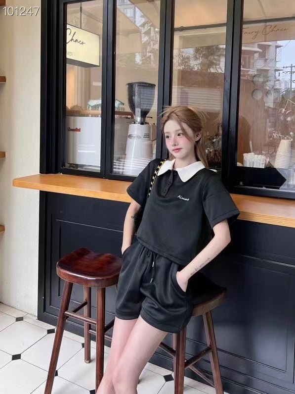 AIMME SPARROW Waffle Collar Short Sleeves | MADA IN CHINA