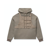 Private Policy Warm Grey Pocket Vest Harness Hoodie | MADA IN CHINA