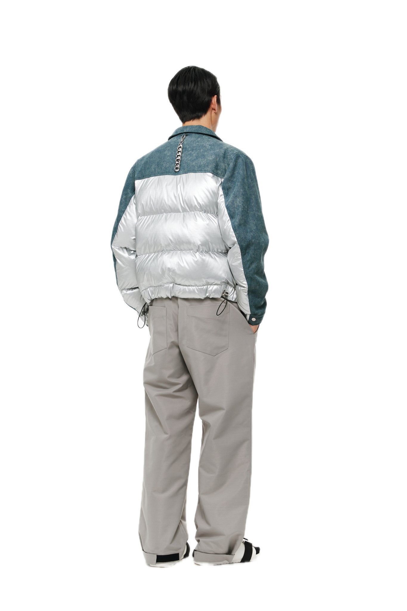 UNAWARES Washed Denim Spliced Down Cotton Jacket | MADA IN CHINA