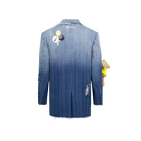 13DE MARZO x Smiley Washed Gradient Broken Suit Coronet Blue | MADA IN CHINA