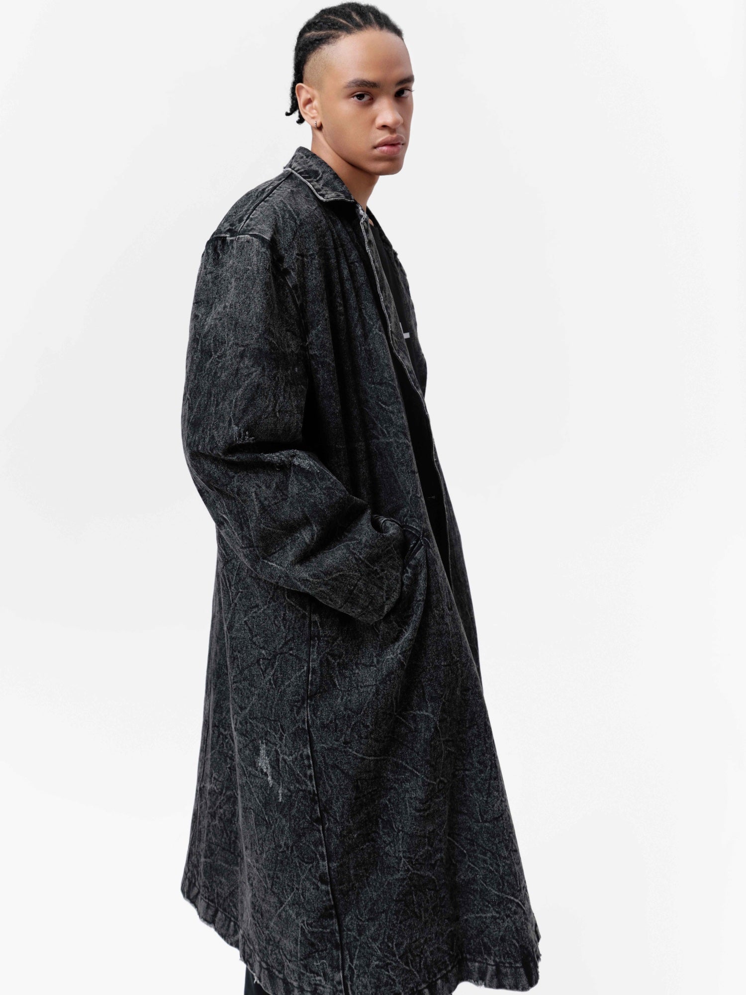 VANN VALRENCÉ Washing Grey Jeans Trench Coat | MADA IN CHINA
