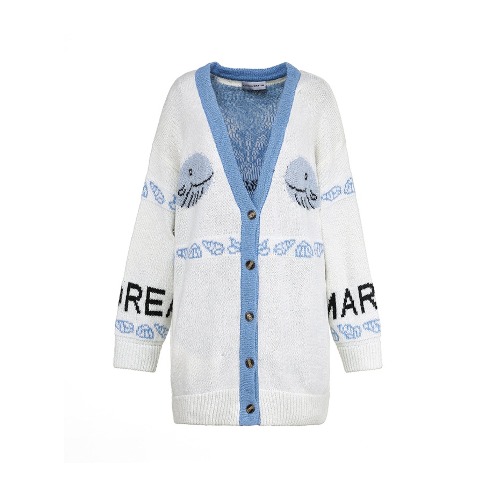 ANDREA MARTIN Whale Knitted Cardigan | MADA IN CHINA