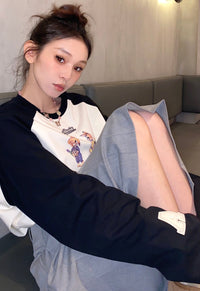 Alexia Sandra White And Black Bunnies Raglan T-Shirt | MADA IN CHINA