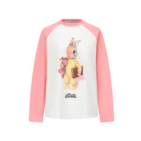 Alexia Sandra White And Pink Alexia Bunny Raglan T-Shirt | MADA IN CHINA