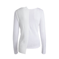 FENGYI TAN White Asymmetric Knitted Top | MADA IN CHINA