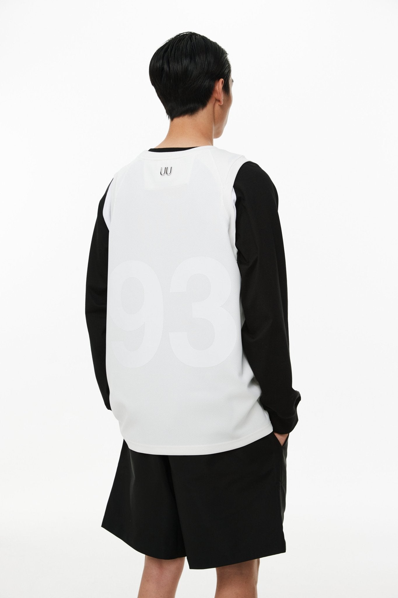 UNAWARES White Basketball 93 Printed Jersey Vest | MADA IN CHINA