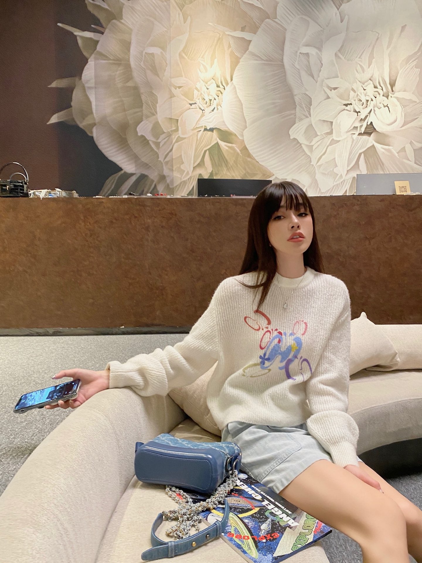 HERLIAN White Butterfly Logo Sweatshirt | MADA IN CHINA