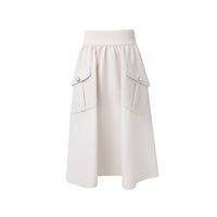 DIANA VEVINA White Check Pearl Button Skirt | MADA IN CHINA