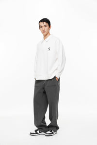 UNAWARES White Collar Embroidered Polo | MADA IN CHINA