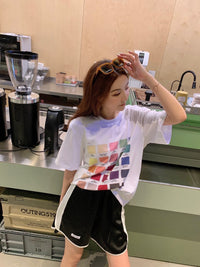 Andrea Martin White Color Card Short Sleeves | MADA IN CHINA