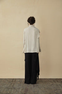 ELYWOOD White Cupro Jacquard Shirt | MADA IN CHINA