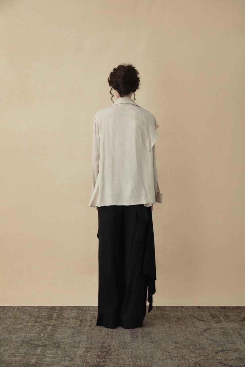 ELYWOOD White Cupro Jacquard Shirt | MADA IN CHINA