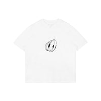 UNAWARES White Customized 3D-Dual Ring Logo Loose Fit T-shirt | MADA IN CHINA