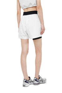 UNAWARES White Customized Laser Logo Zip Pocket Shorts | MADA IN CHINA