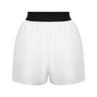 UNAWARES White Customized Laser Logo Zip Pocket Shorts | MADA IN CHINA