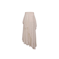 ELYWOOD White Drape Mid-Length Montage Skirt | MADA IN CHINA