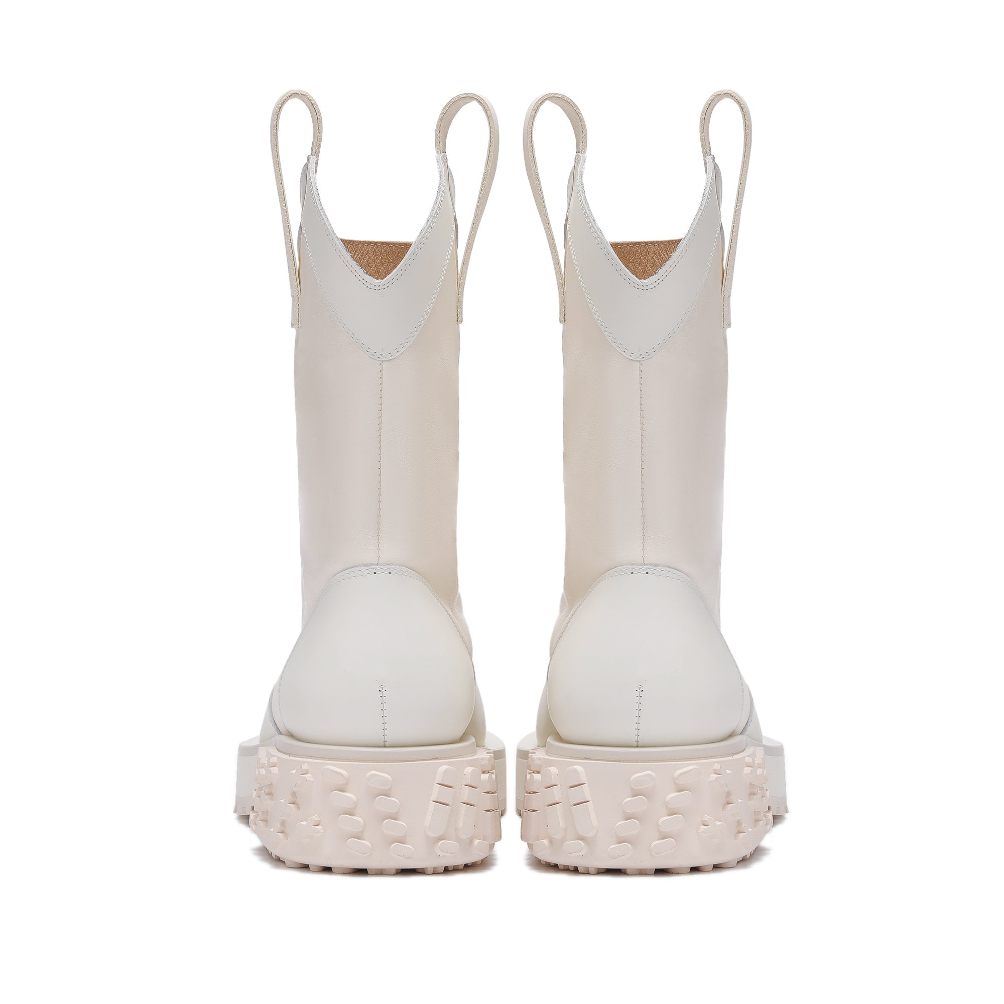 LOST IN ECHO White Flower Heel Western Boots | MADA IN CHINA