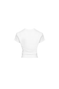 ANN ANDELMAN White Folded Short Sleeve Top | MADA IN CHINA