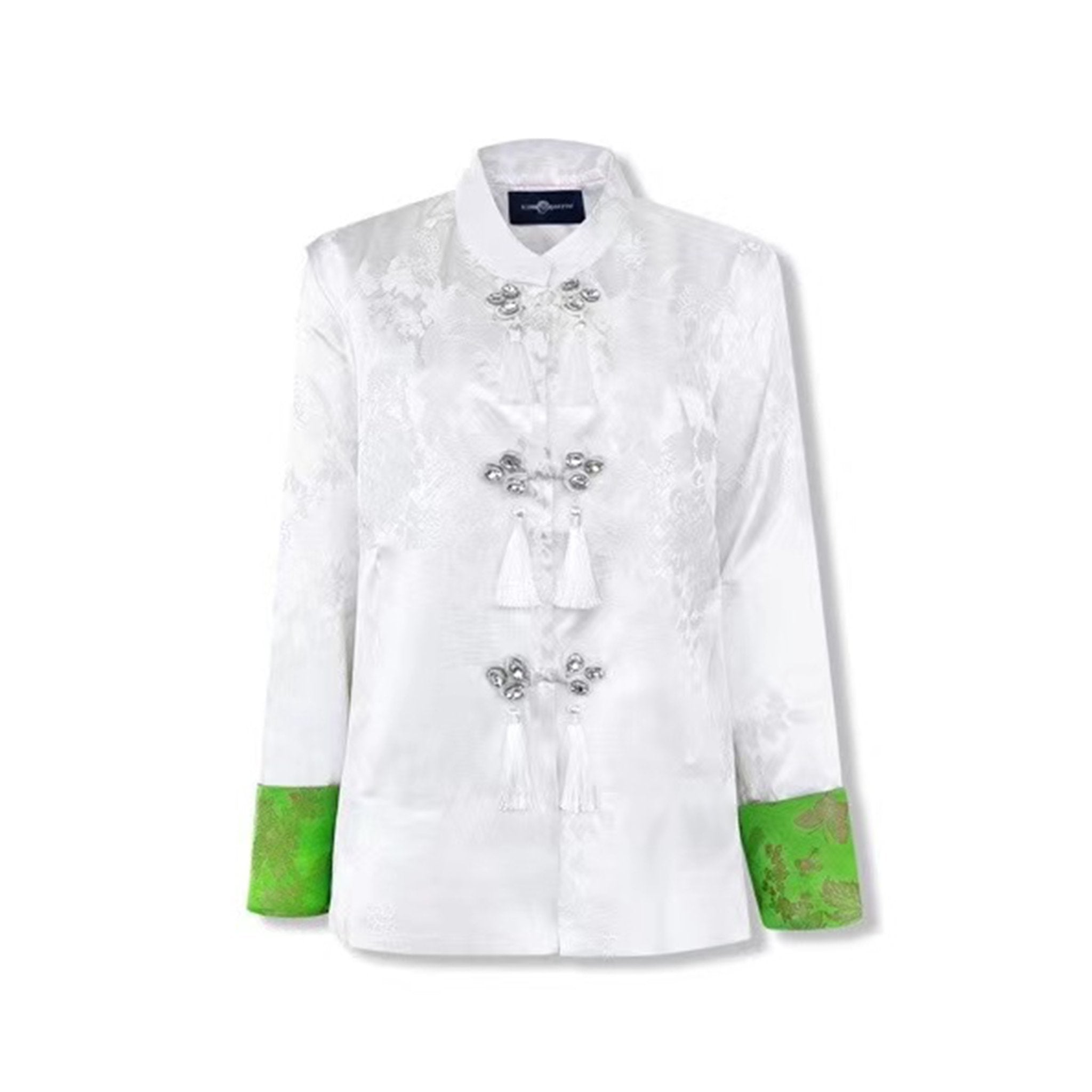 AIMME SPARROW White Fringed Ombre Shirt | MADA IN CHINA