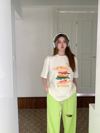 ANDREA MARTIN White Hamburger Short Sleeve | MADA IN CHINA