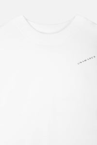 UNAWARES White Infinity Silver 3D-Printing Logo Long Shirt | MADA IN CHINA