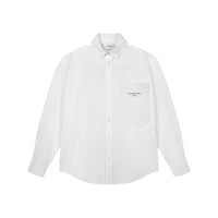UNAWARES White Irregular Pocket Gradient Brush Embroidered Shirt | MADA IN CHINA