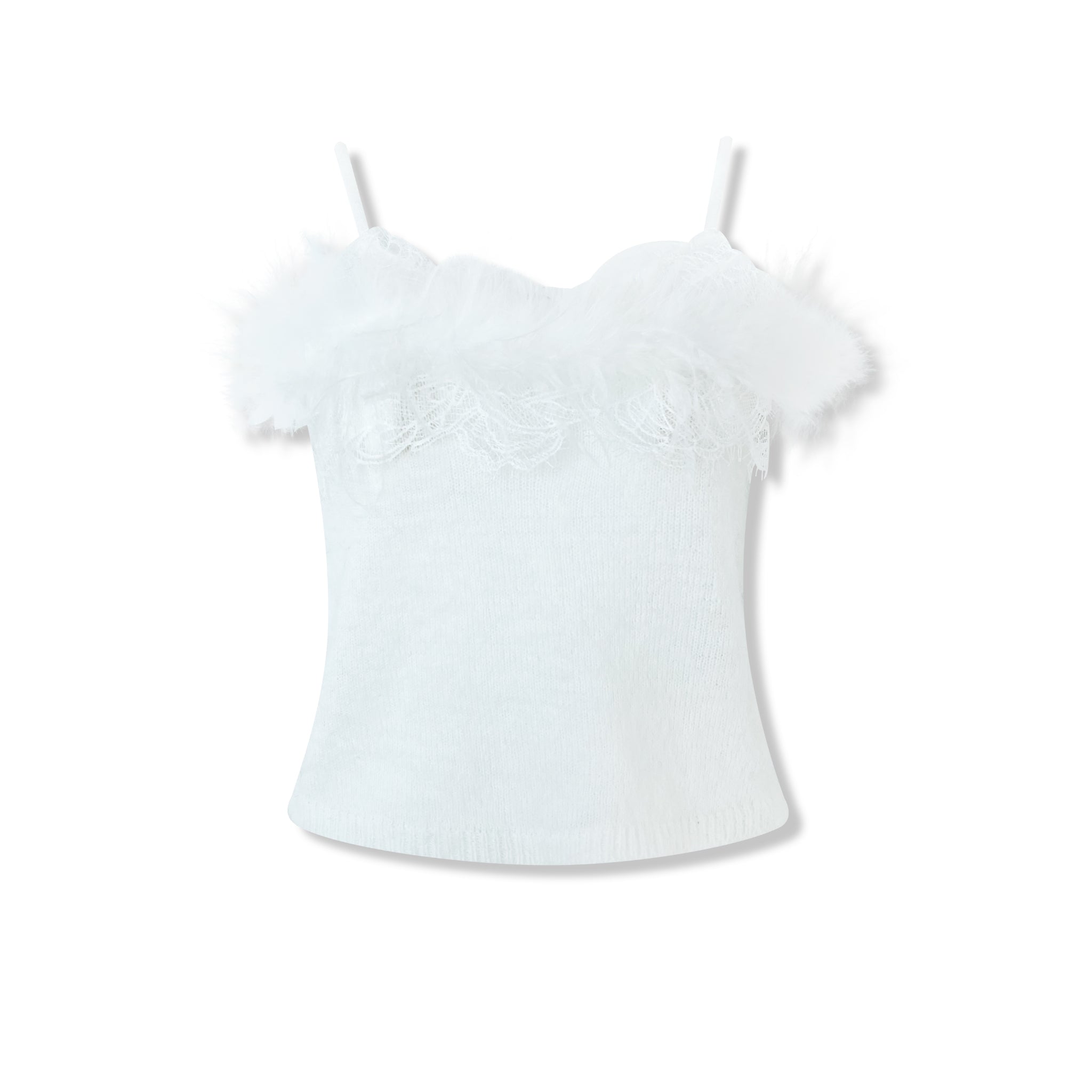 AIMME SPARROW White Knitted Camisole | MADA IN CHINA
