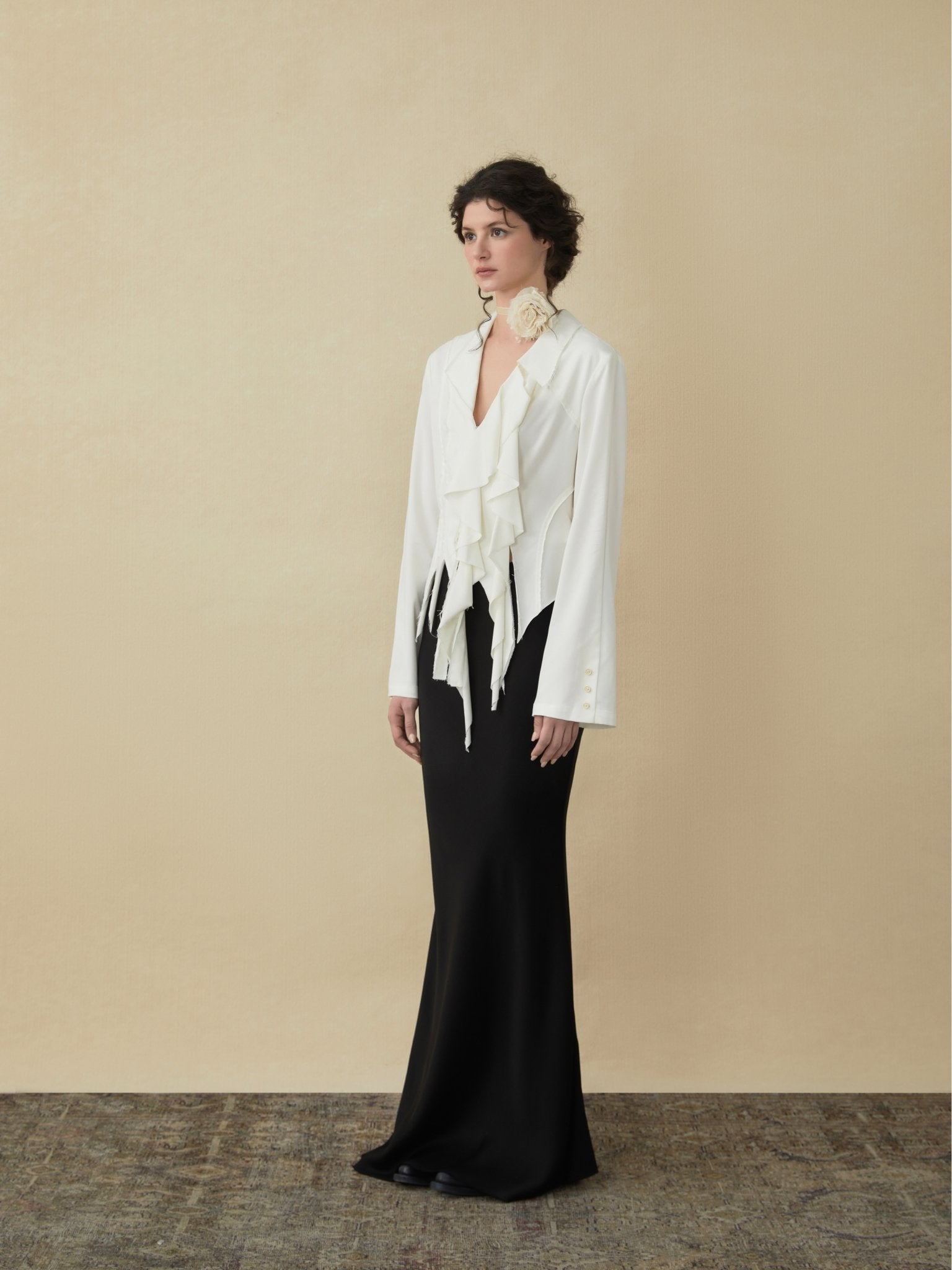 ELYWOOD White Layered Lace Shirt | MADA IN CHINA