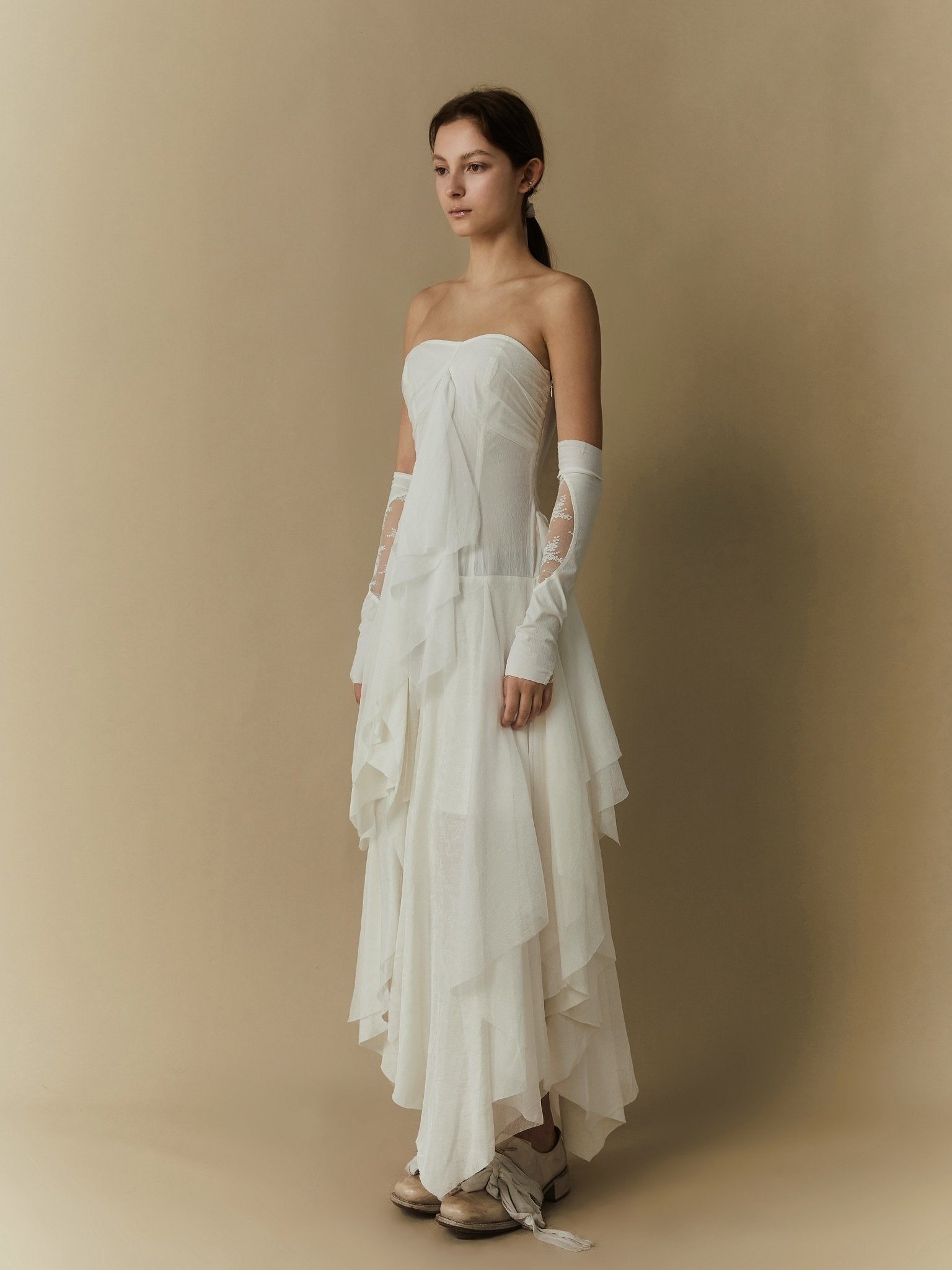 ELYWOOD White Layering Bandeau Dress | MADA IN CHINA