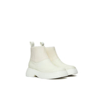 LOST IN ECHO White Leather Ankle Boots | MADA IN CHINA