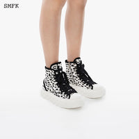 SMFK White Leopard High Top Skate Shoe | MADA IN CHINA