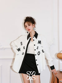 SOMESOWE White Logo Letter Polo Shirt | MADA IN CHINA