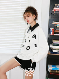 SOMESOWE White Logo Letter Polo Shorts | MADA IN CHINA