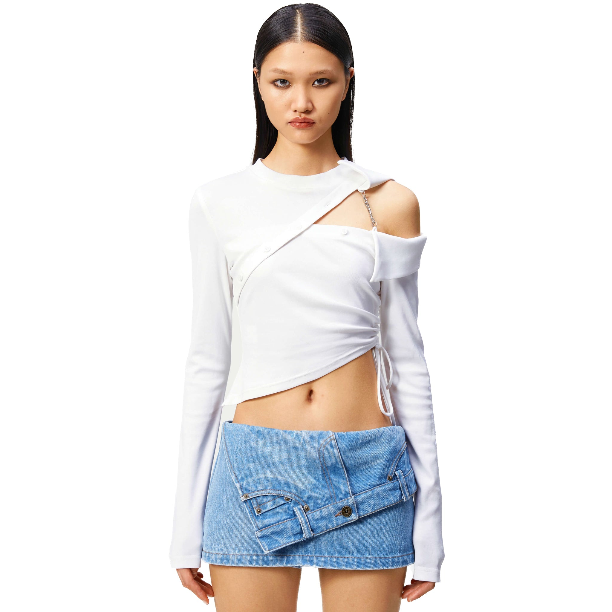 MARRKNULL White Long Sleeve T-shirt | MADA IN CHINA