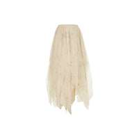 ELYWOOD White Mid-Length Gauze Skirt | MADA IN CHINA