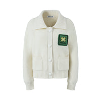 HERLIAN White Mohair Patched Cardigan | MADA IN CHINA