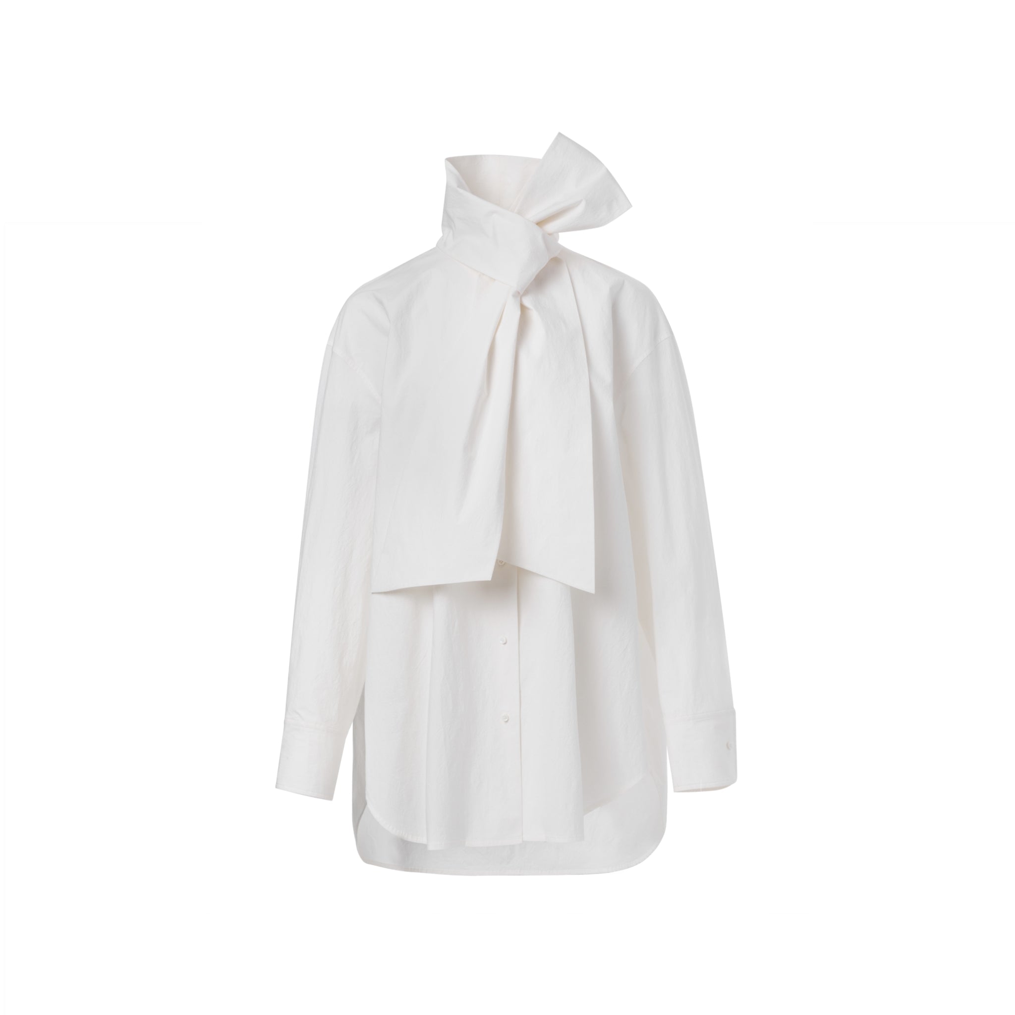 Ther. White Necktie loose fit shirt | MADA IN CHINA