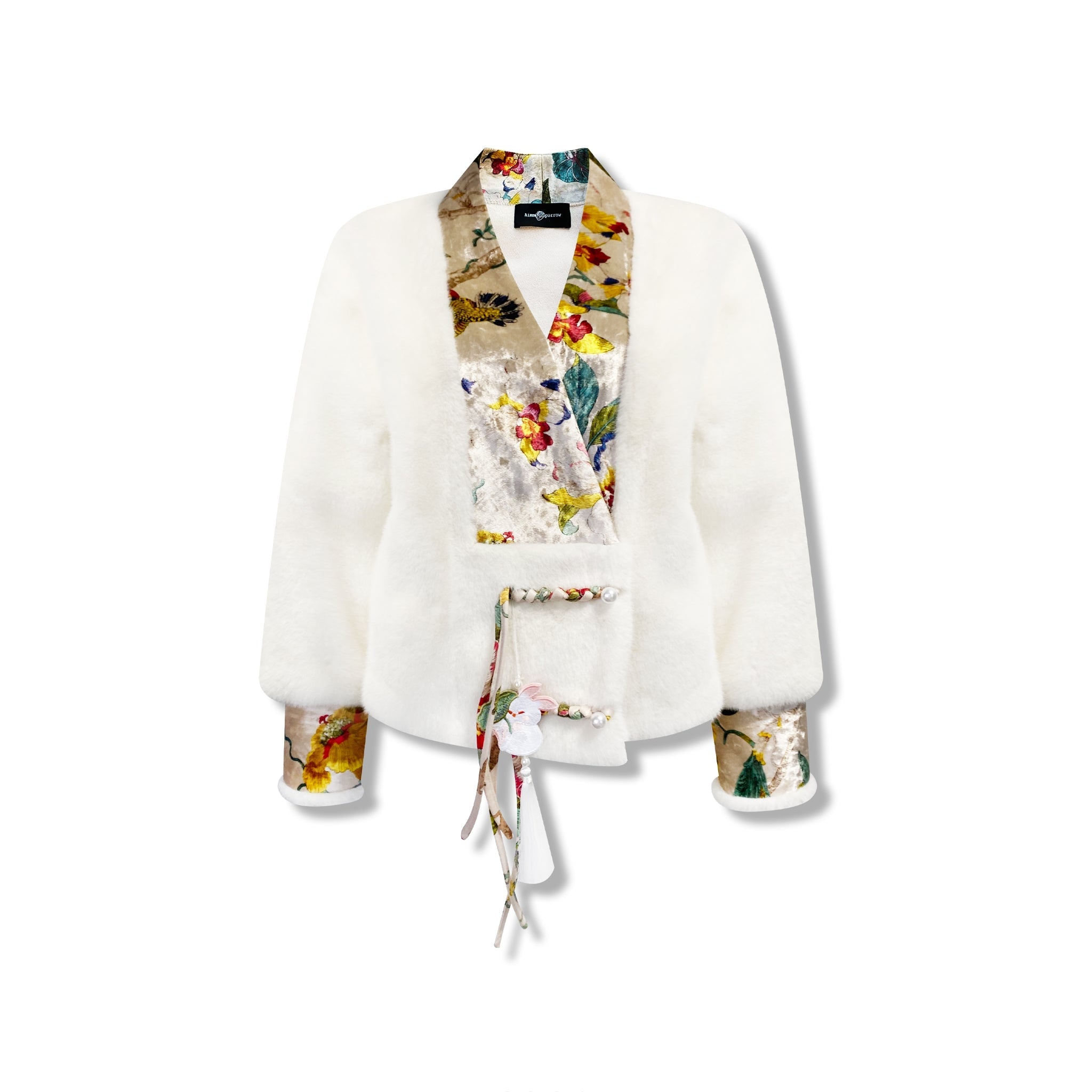AIMME SPARROW White New Chinese Style Wool Jacket | MADA IN CHINA