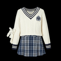 13DE MARZO White One Piece Sweater Skirt | MADA IN CHINA