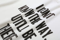 SOMESOWE White Padded Letter Print T-Shirt | MADA IN CHINA