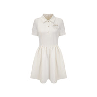 ARTE PURA White Polo Dress With Flower Decoration | MADA IN CHINA