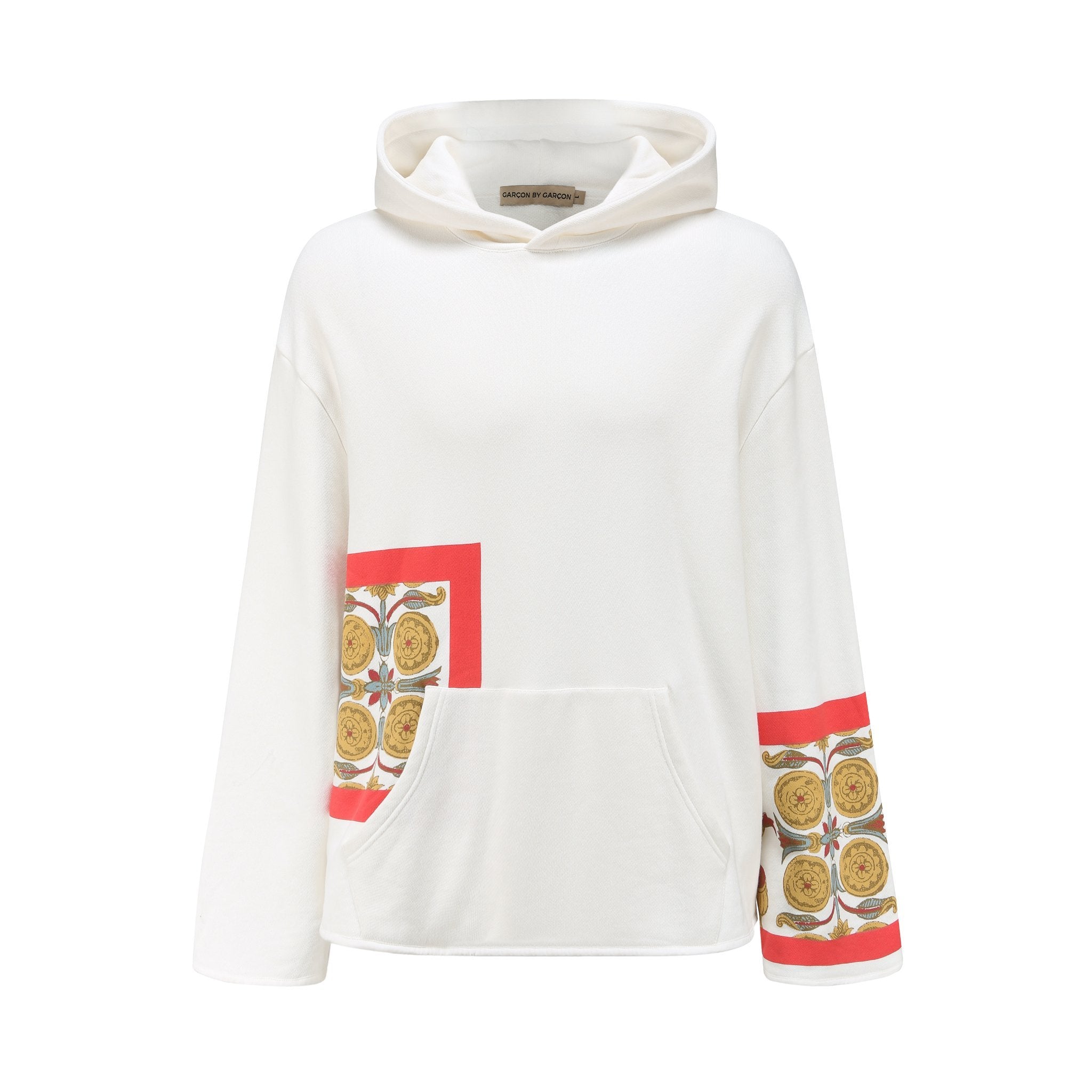 GARCON BY GARCON White Print Candlestick Golden Coin Patched Hoodie | MADA IN CHINA