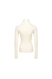 ANN ANDELMAN White Pullover Half-turtleneck Knit T-shirt | MADA IN CHINA