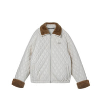 MEDIUM WELL White Quilted Cotton Quilted Leather Jacket | MADA IN CHINA