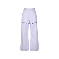 CALVIN LUO White Removable Lock Denim Pant | MADA IN CHINA