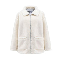 ANDREA MARTIN White Sakura Fur Jacket | MADA IN CHINA