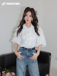 SOMESOWE White Scalloped Collar Shirt | MADA IN CHINA