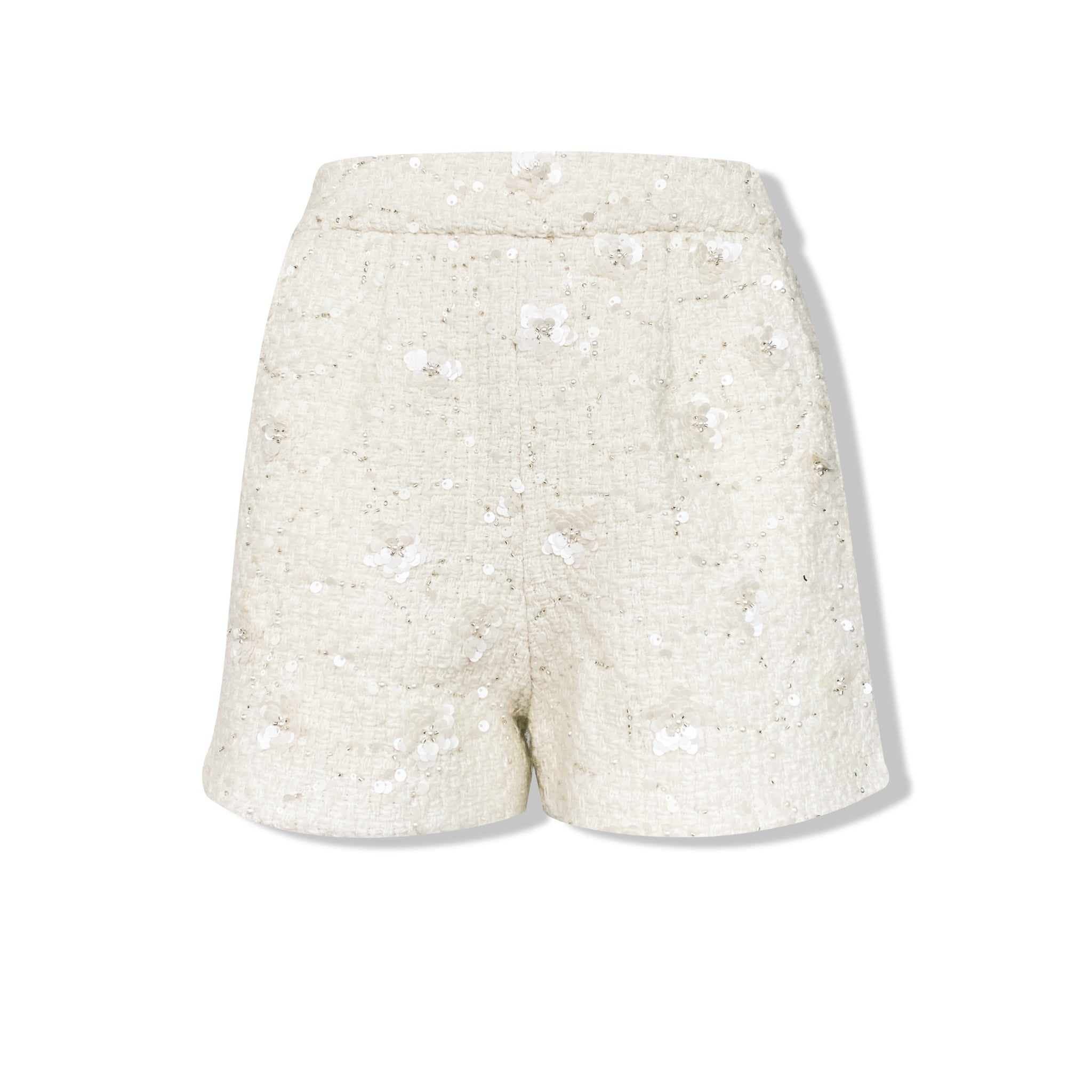 AIMME SPARROW White Sequin Shorts | MADA IN CHINA